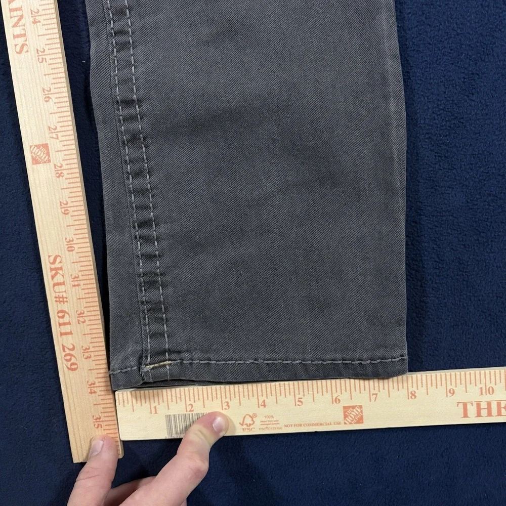 True Religion Jeans Mens Size 30x34 Ricky Big T Flap Relaxed Straight Gray Denim